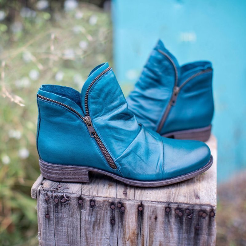 Julie™ - Bottes en cuir avec fermeture éclair pour femme