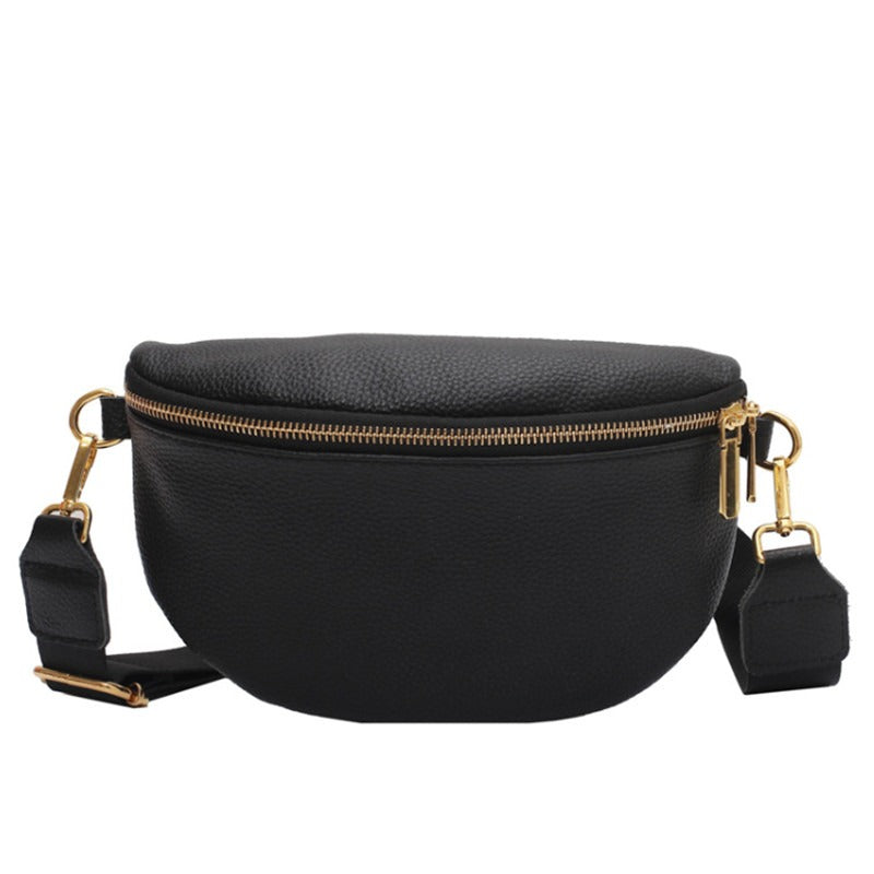 Zivora élégante banane en cuir avec une seule fermeture éclair pour un mélange parfait de fonctionnalité et d'élégance.