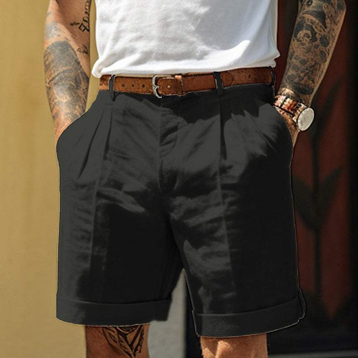 Short en lin mélange sur mesure pour hommes avec élégants plis et zoom confortable - Respirants et durables.