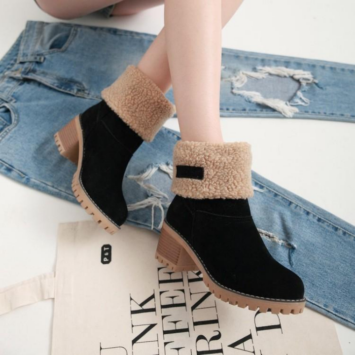 Bottines Doublées™ - Luxe en Suède Synthétique avec un Design Chaud et Élégant
