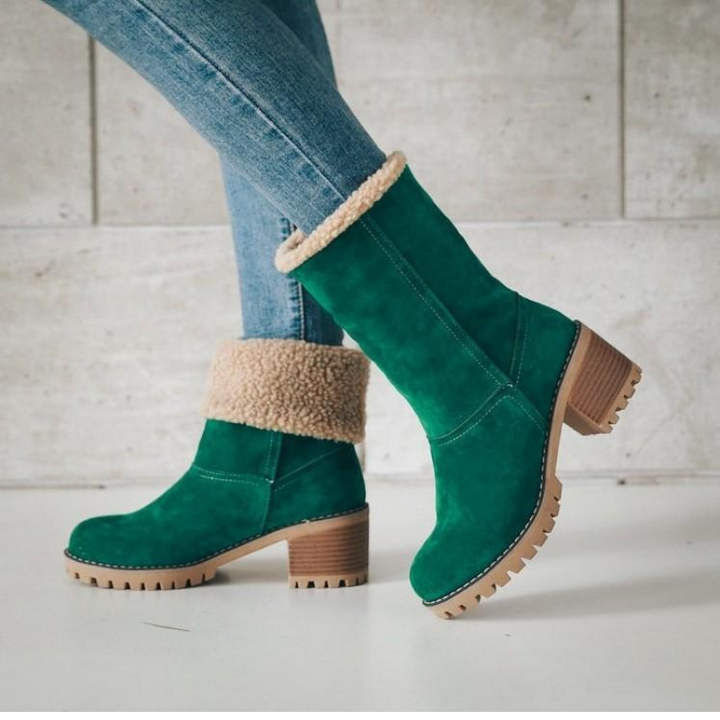 Bottines Doublées™ - Luxe en Suède Synthétique avec un Design Chaud et Élégant