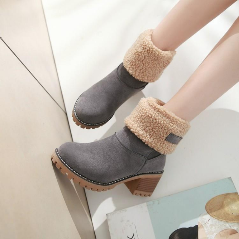 Bottines Doublées™ - Luxe en Suède Synthétique avec un Design Chaud et Élégant