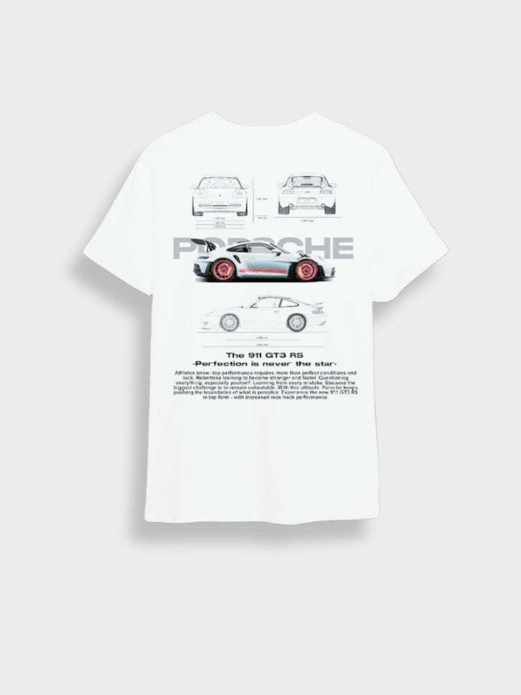 T-shirt oversize sportif avec un design de voiture Porsche distinctif