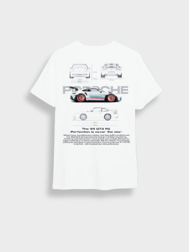 T-shirt oversize sportif avec un design de voiture Porsche distinctif