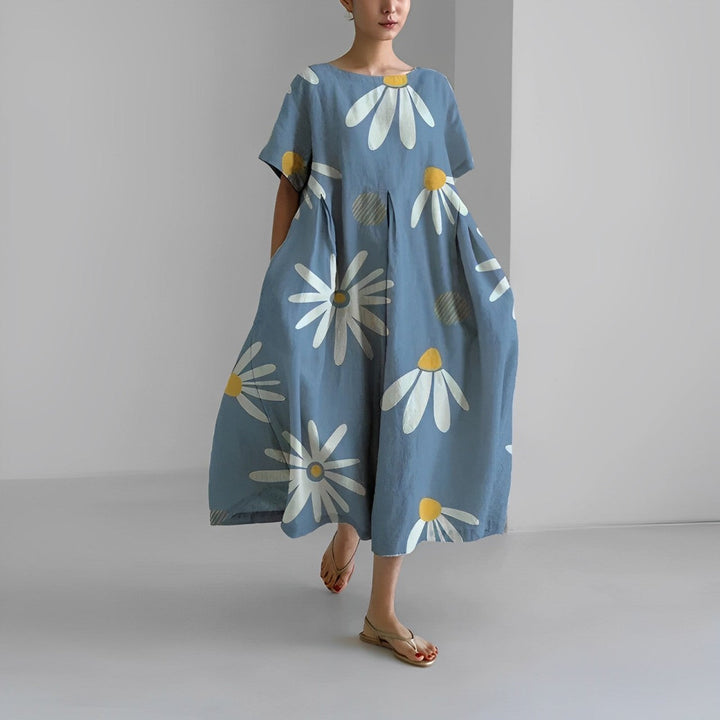 Vittoria | Charmante robe de chambre maxi boho pour femmes avec imprimé floral et poches pratiques