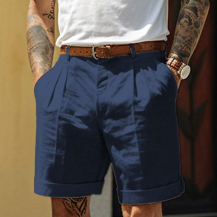 Short en lin mélange sur mesure pour hommes avec élégants plis et zoom confortable - Respirants et durables.