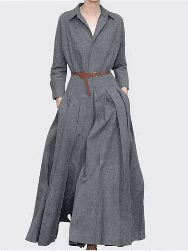 Robe de chambre maxi élégante avec plis féminins - GLORIA