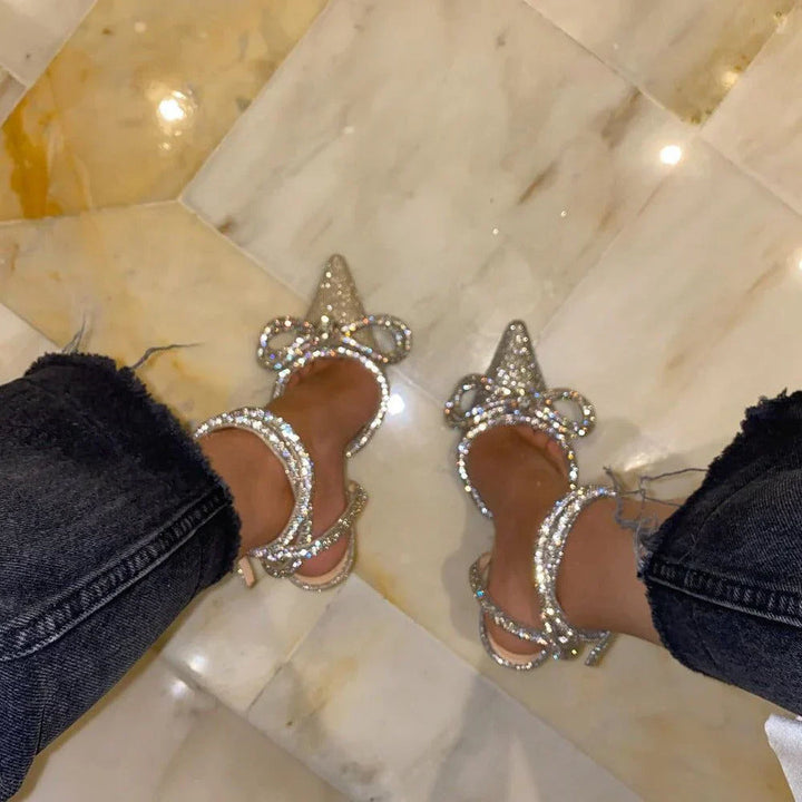 Paulien | Sandales à Talons Élégantes en Glitter avec Bride Basse