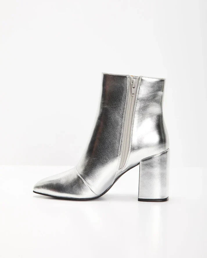 Sky | Bottines métalliques argentées élégantes pour un look moderne