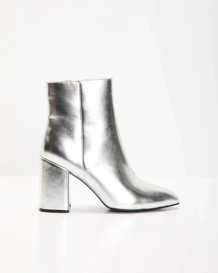 Sky | Bottines métalliques argentées élégantes pour un look moderne