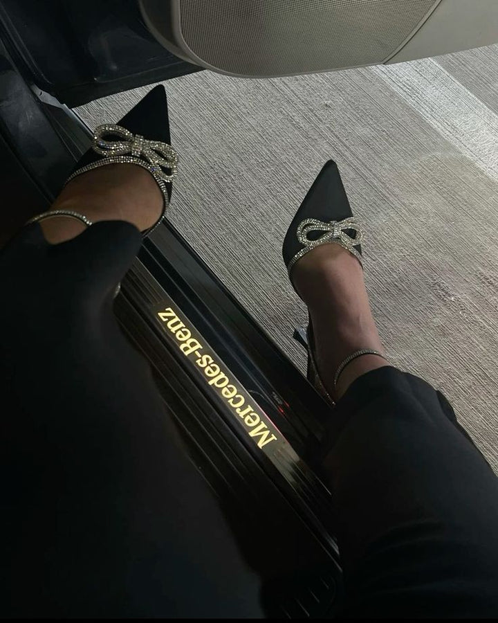 Paulien | Sandales à Talons Élégantes en Glitter avec Bride Basse