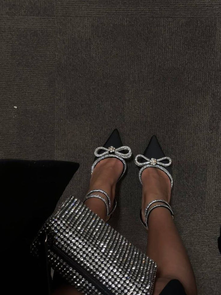 Paulien | Sandales à Talons Élégantes en Glitter avec Bride Basse