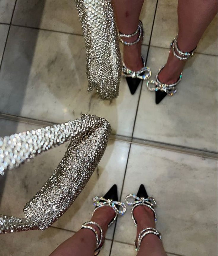Paulien | Sandales à Talons Élégantes en Glitter avec Bride Basse